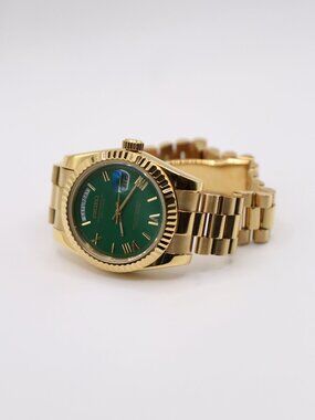 ⌚ GOLD & GREEN DAY-DATE SEIKO MOD | 40MM AUTOMATIC